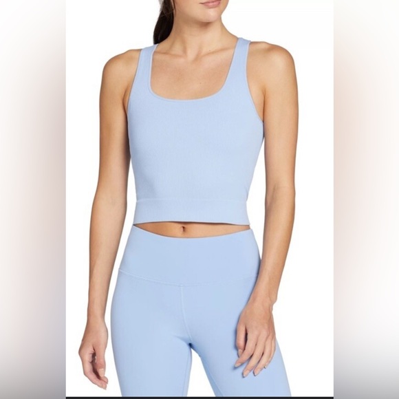 DSG Momentum Light Blue Seamless Crop Tank Top - Picture 1 of 7